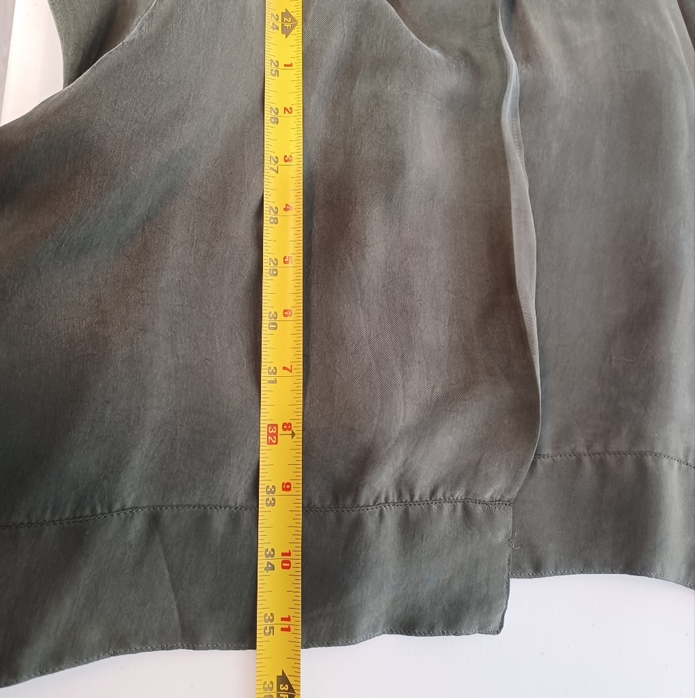 Diane Von Furstenburg Safari Satin Green Wrap Dress - Picture 14 of 16